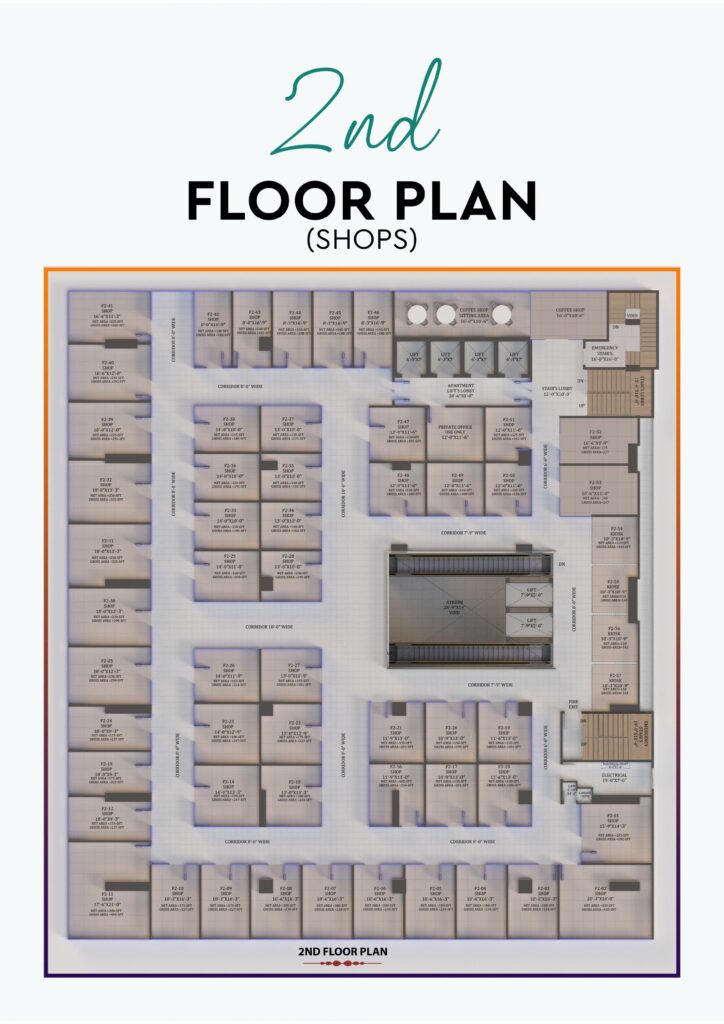 Bahria Sky 2 2nd floor commercial layout plan