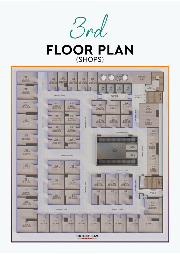 Bahria Sky 2 3rd floor commercial layout plan
