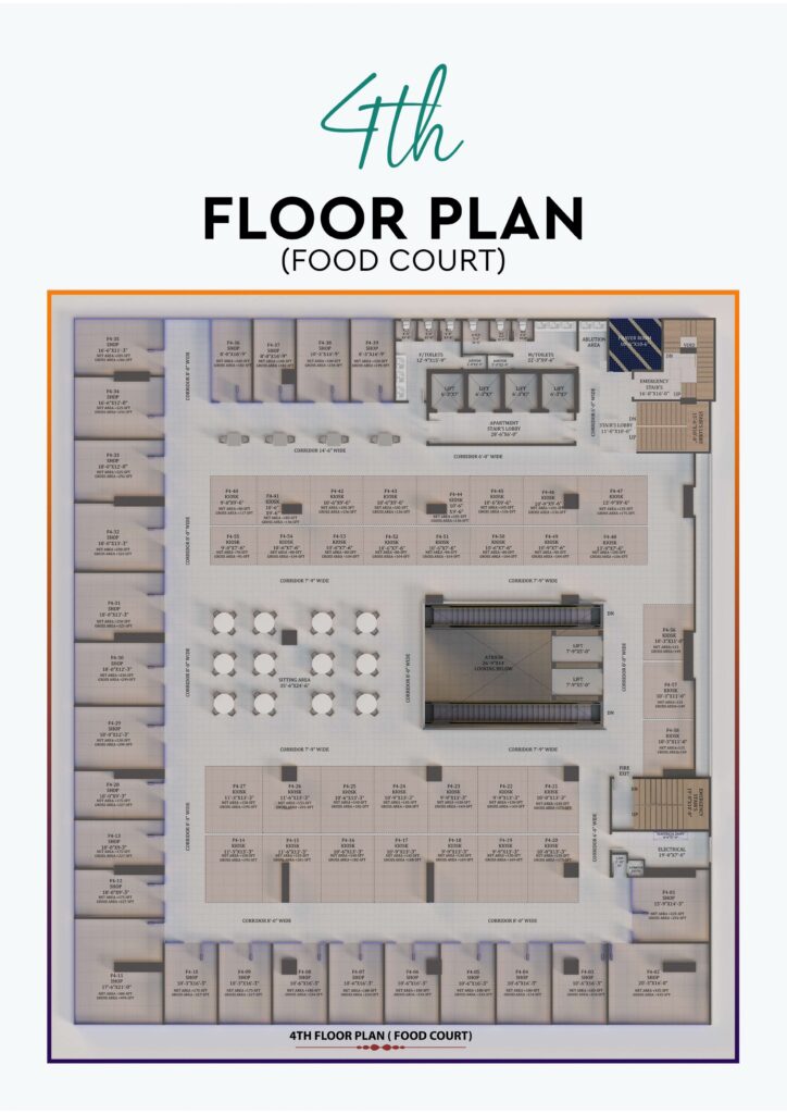 Bahria Sky 2 4th floor commercial layout plan